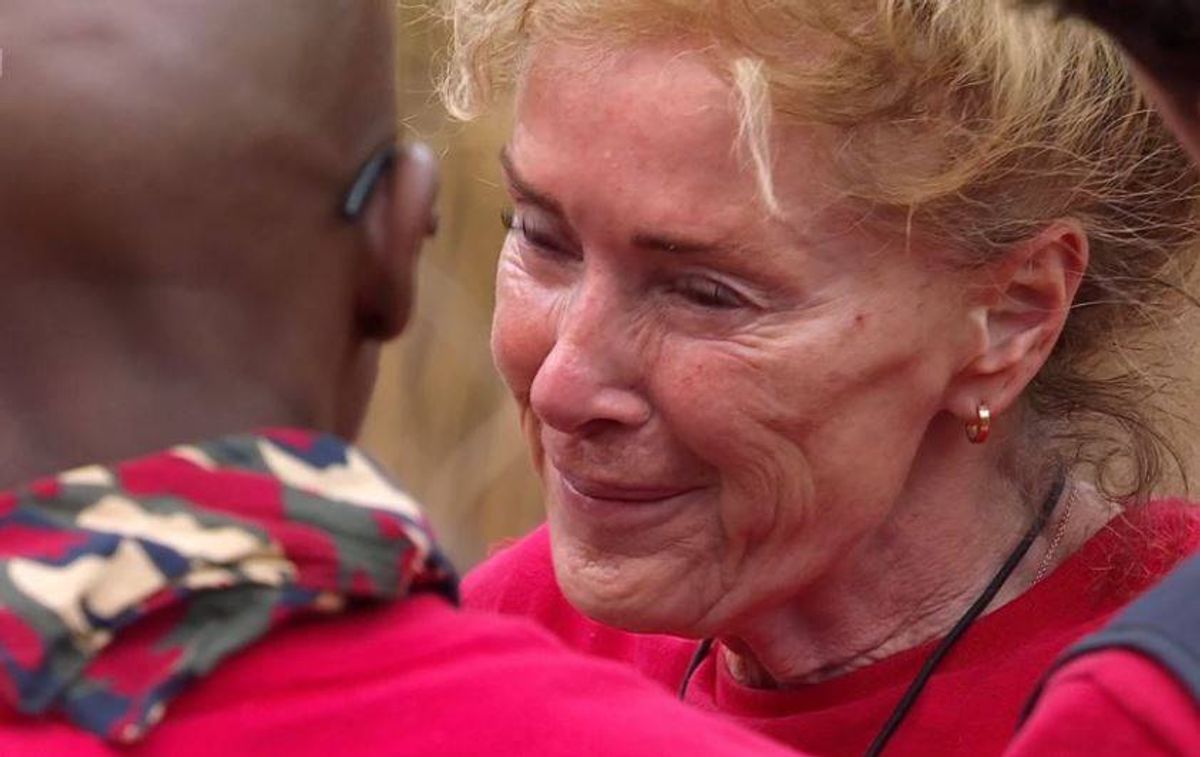 Beverley cried as she left this evening