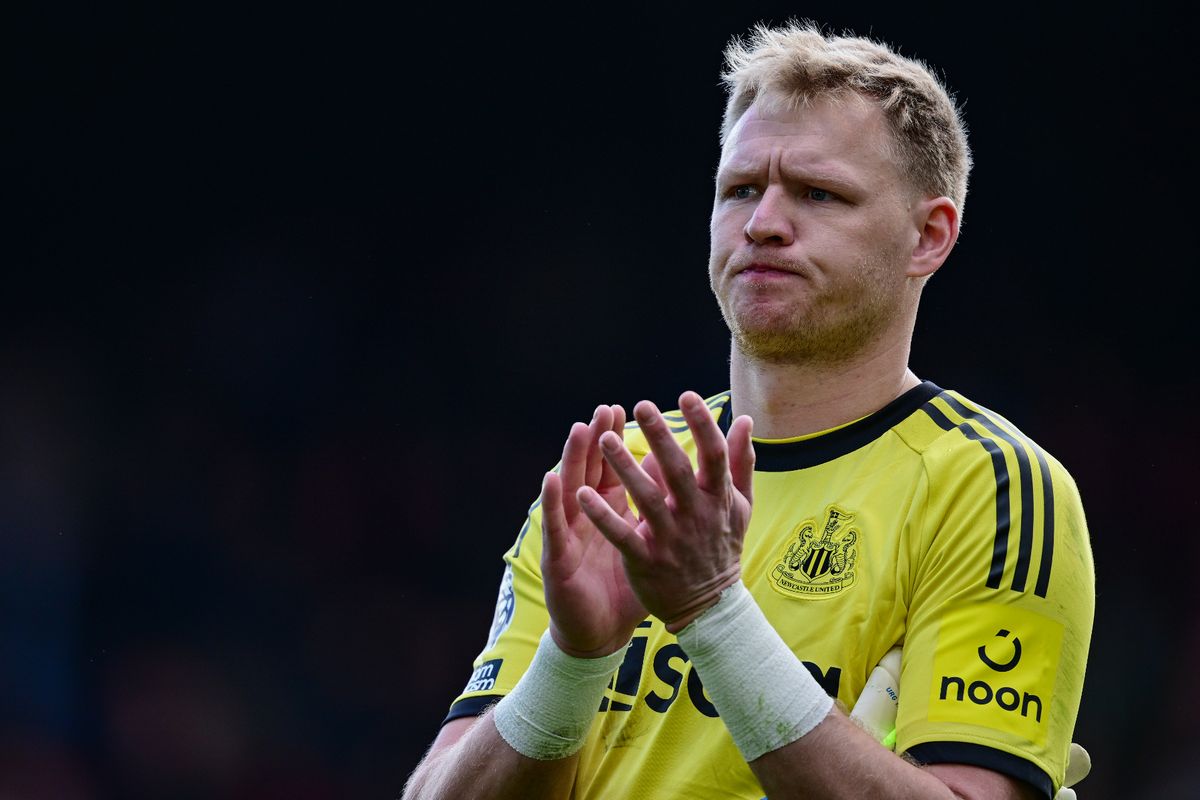 Newcastle United goalkeeper Aaron Ramsdale claps the fans following the Premier League defeat at Crystal Palace