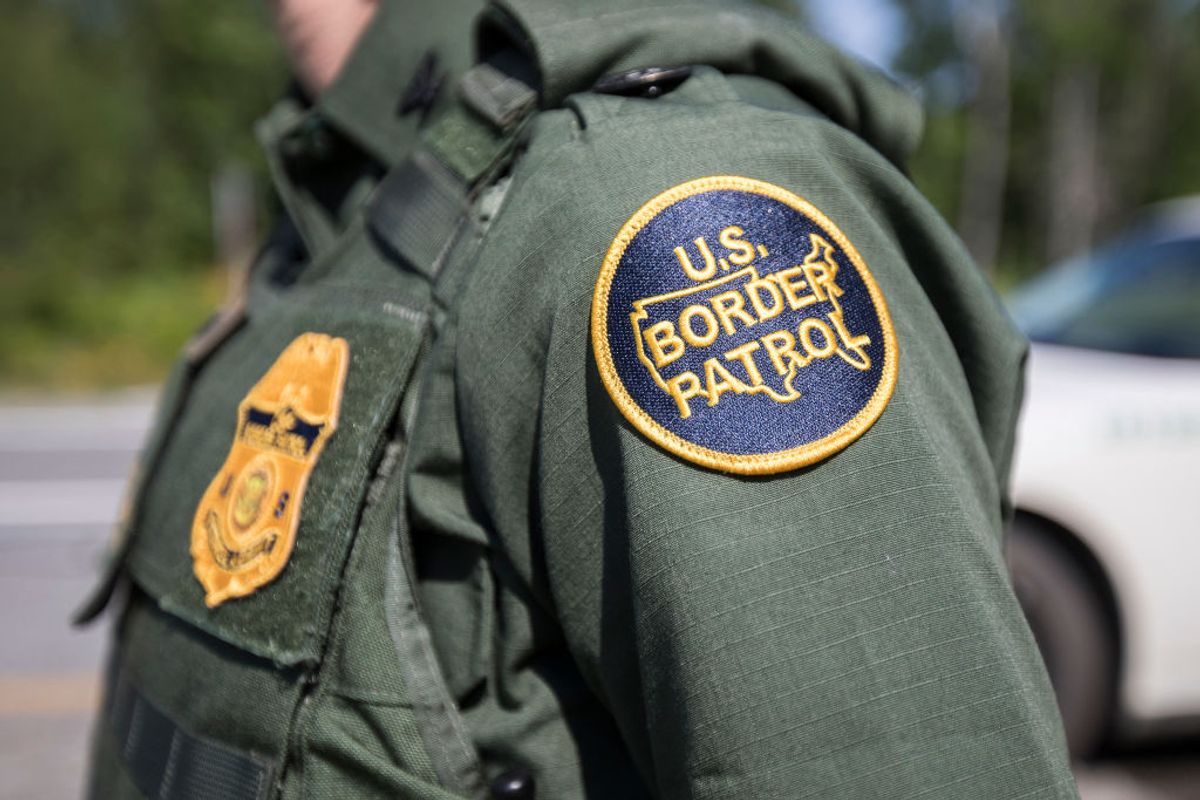 WEST ENFIELD, ME - AUGUST 01: A patch on the uniform of a U.S. Border Patrol agent at a highway checkpoint on August 1, 2018 in West Enfield, Maine. The checkpoint took place approximately 80 miles from the US/Canada border. (Photo by Scott Eisen/Getty Images)