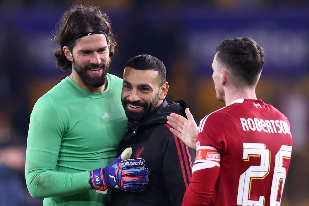 Liverpool trio Alisson Becker, Mohamed Salah and Andrew Robertson