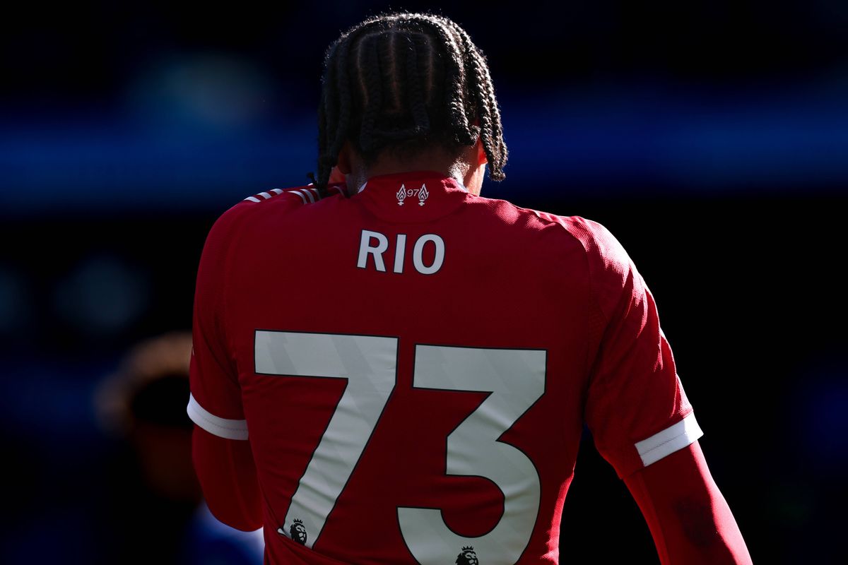 Rio Ngumoha of Liverpool during the Premier League match between Brighton & Hove Albion and Liverpool at Amex Stadium