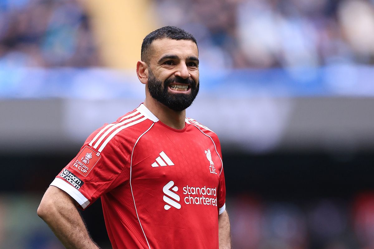 MANCHESTER, ENGLAND - APRIL 4: Mohamed Salah of Liverpool looks dejected during the Emirates FA Cup Quarter Final match between Manchester City and Liverpool at Etihad Stadium on April 4, 2026 in Manchester, England. (Photo by Simon Stacpoole/Offside/Offside via Getty Images)