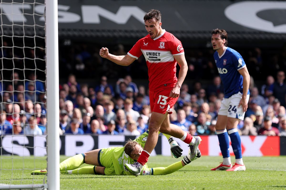 David Strelec of Middlesbrough celebrates scoring