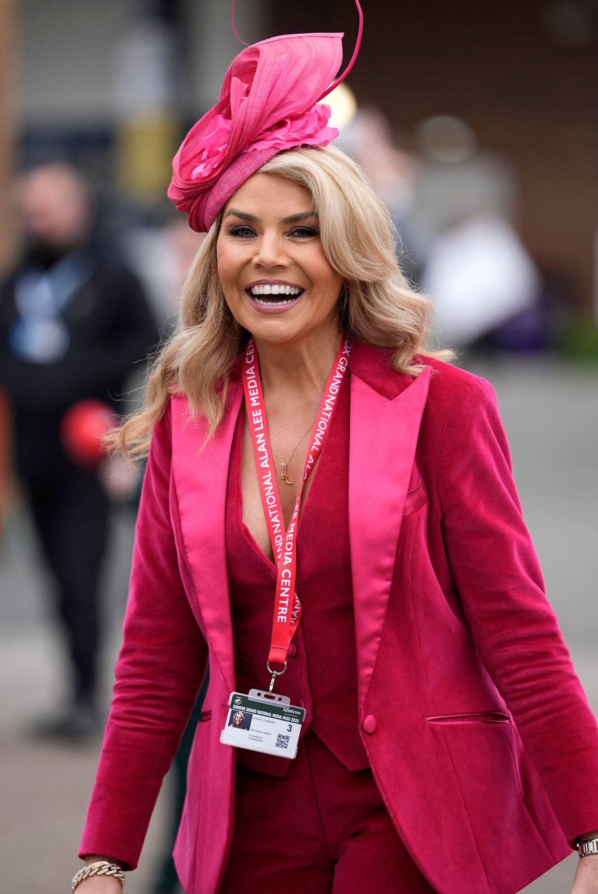 Radio presenter Leanne Campbell arriving on day one of the Randox Grand National Festival 2026