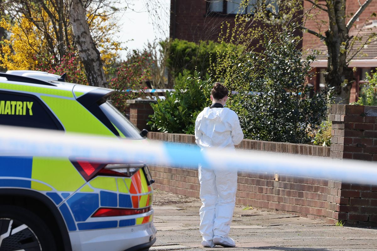 Forensic officers on Lynton Road, Hillside, Southport after a dog attack