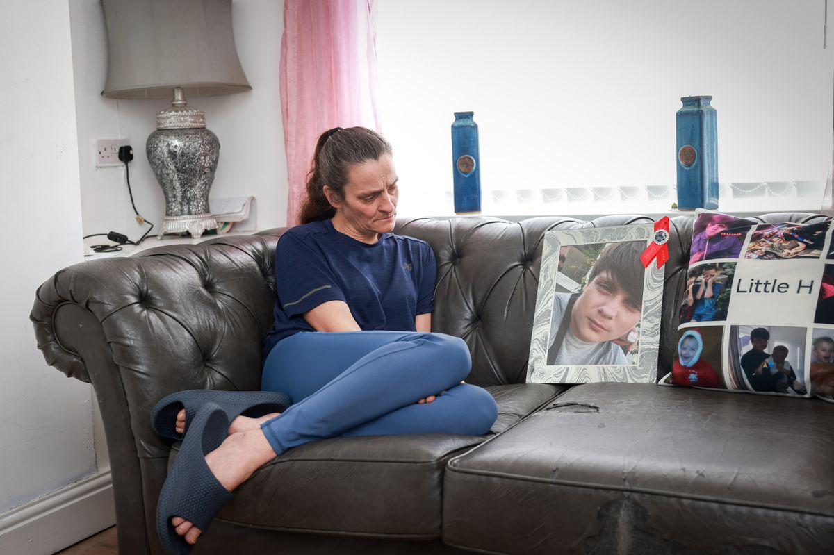 Nicola Gardner, mum of Harry Begg, with a picture of her son.