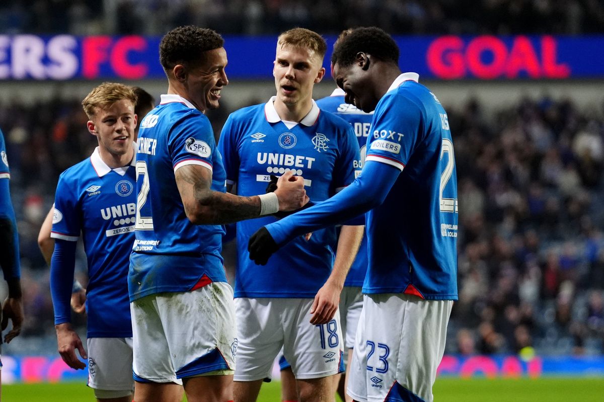 Rangers' James Tavernier celebrates scoring 