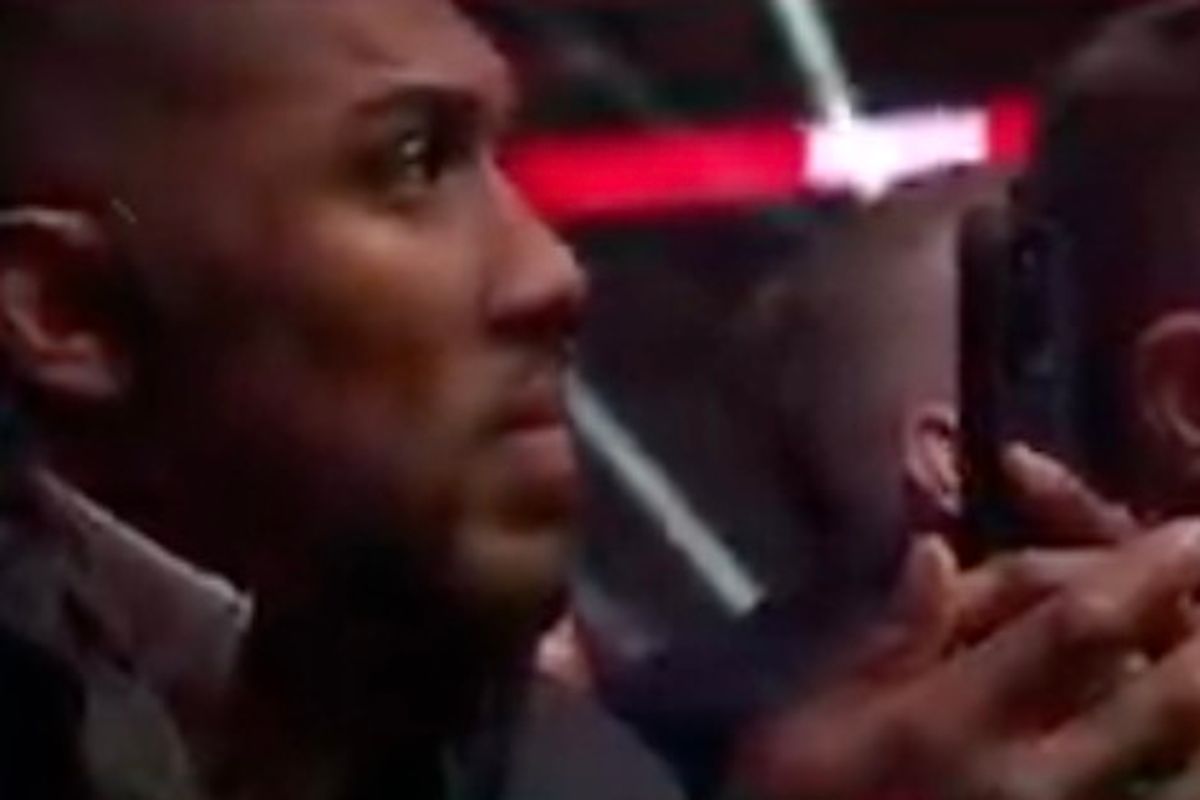 Anthony Joshua sat ringside and recorded Tyson Fury on his phone