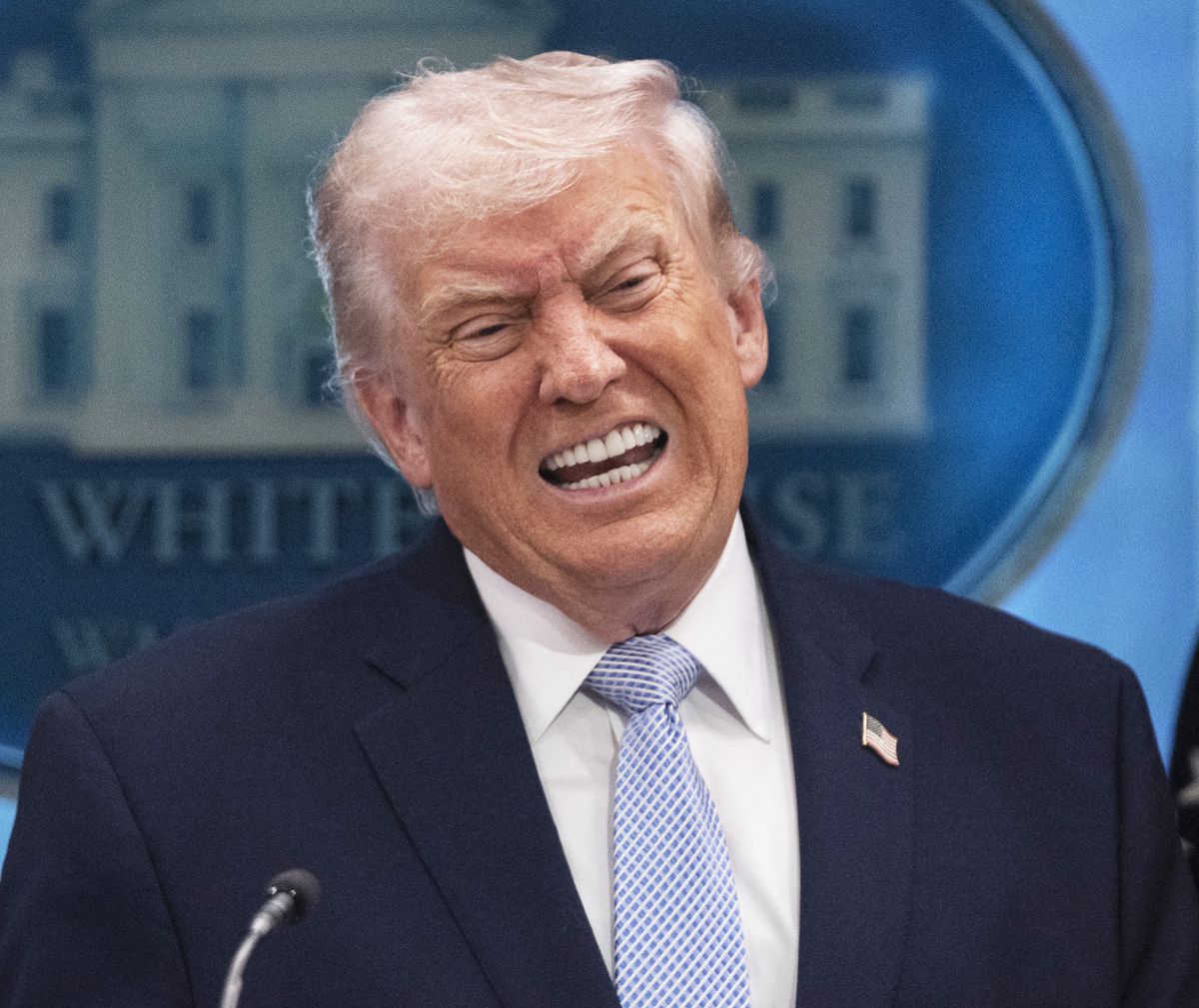 Donald Trump giving a press conference