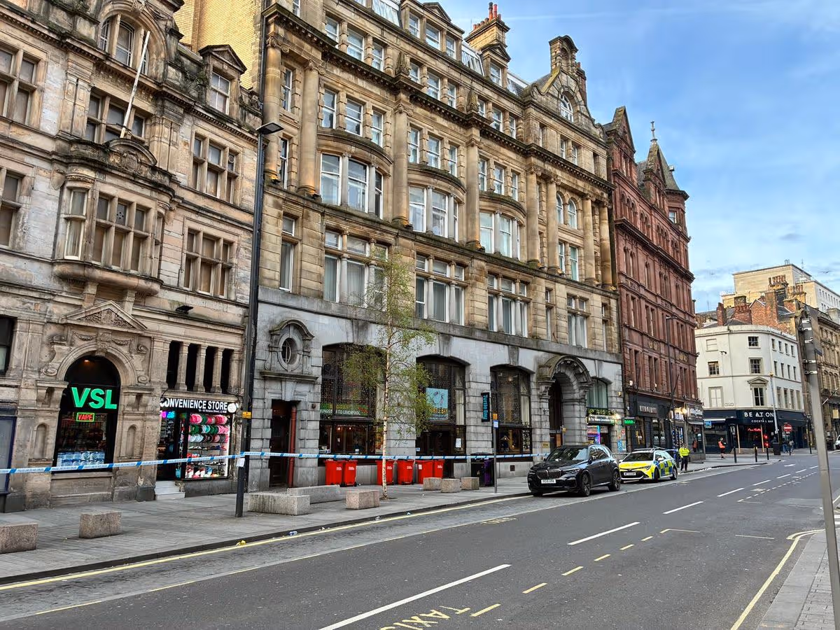 A large cordon is in place on Victoria Street in the city centre
