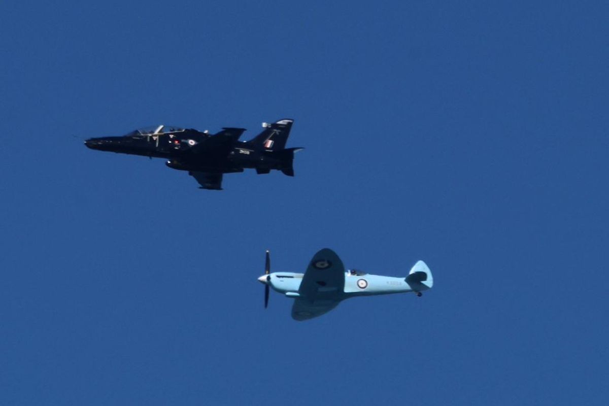 Incredible pictures show the Spitfire passing Formby