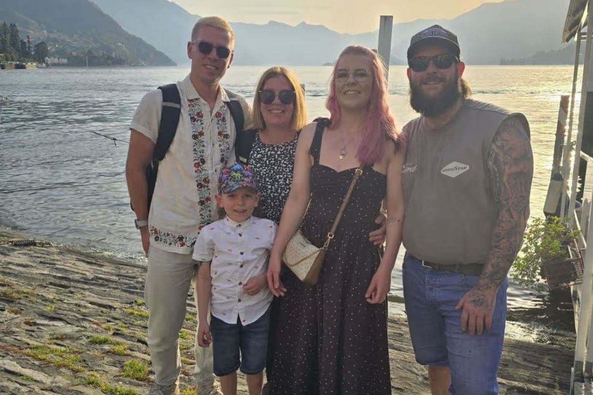 Vicky Chapman from the Wirral with partner Adam Hoijord, son Fredrik, mother Lynne Chapman and brother Dan Chapman