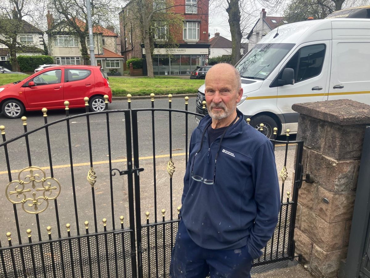 Paul Cottrell on his driveway on Aigburth Road 