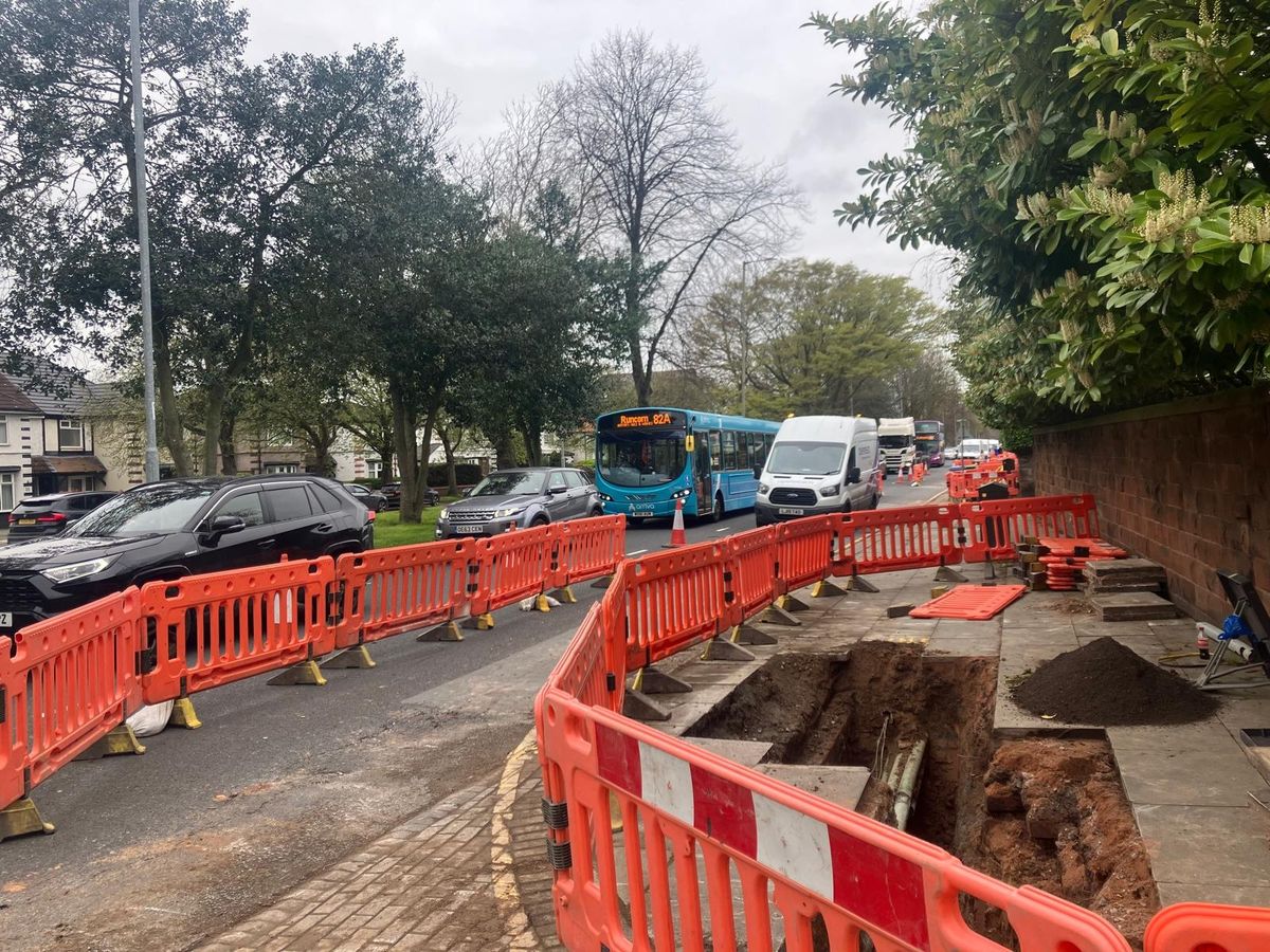 Aigburth Road traffic due to repairs to a gas pipeline, April 1, 2026
