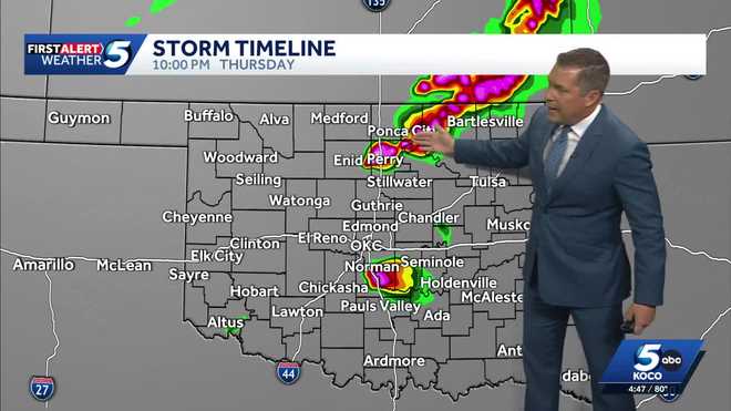 Storm Chances for 10 p.m. Thursday April 23, 2026