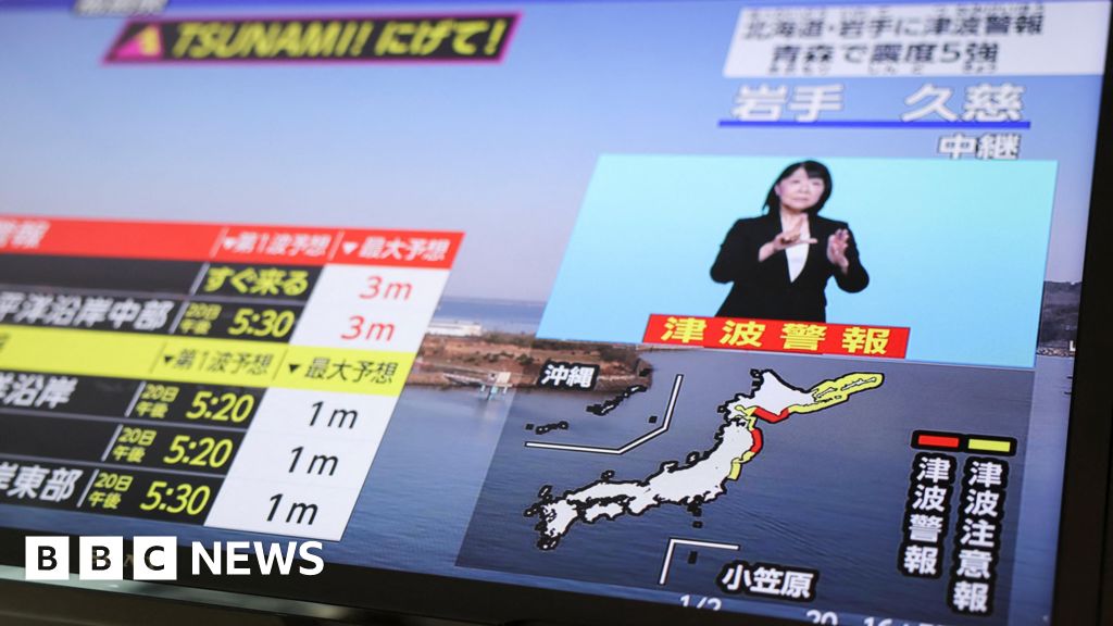 Japan earthquake: 7.7 magnitude quake triggers tsunami warning - BBC