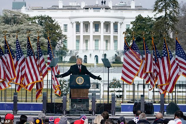 President Donald Trump speaks at a rally on January 6, 2021, in Washington, DC