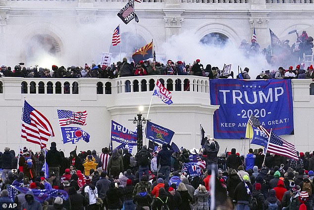 Rioters storm the West Front of the U.S. Capitol, January 6, 2021, in Washington