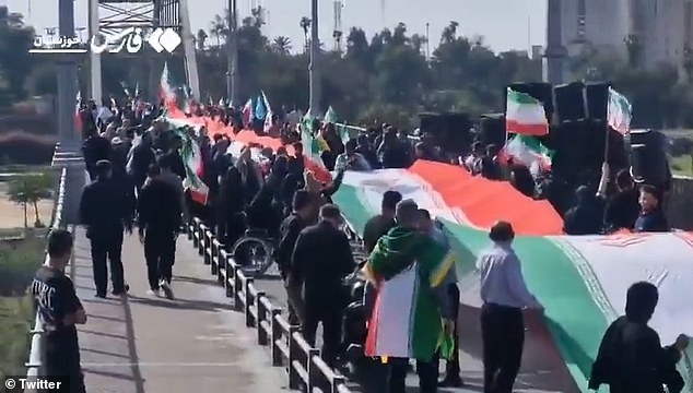 Iranians gathered at infrastructure sites including bridges and power plants as they taunted Trump's message of annihilation