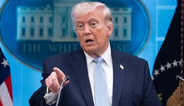 Trump during a press conference in the James Brady Briefing Room of the White House in Washington, DC, on April 6
