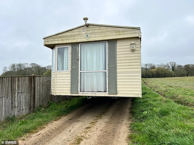 A total of 21 caravans and five static homes were brought to the site, which was constructed quickly over the bank holiday weekend