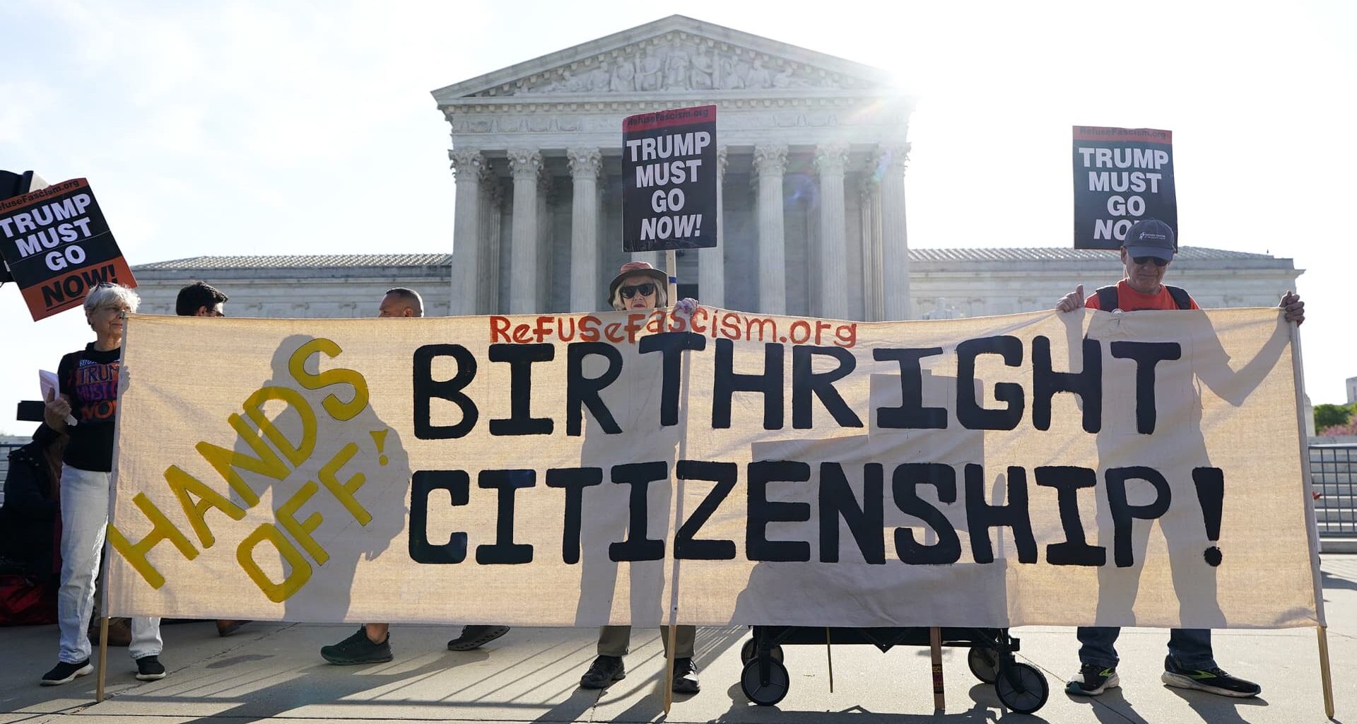 Supreme Court hears birthright citizenship case, Trump in room