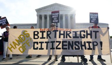 Supreme Court hears birthright citizenship case, Trump in room