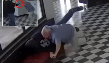 Dramatic moment Oklahoma principal Kirk Moore tackles Columbine-obsessed school shooter while being shot