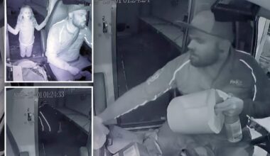Killer FedEx driver Tanner Horner seen cleaning truck after killing Athena Strand in disturbing security footage