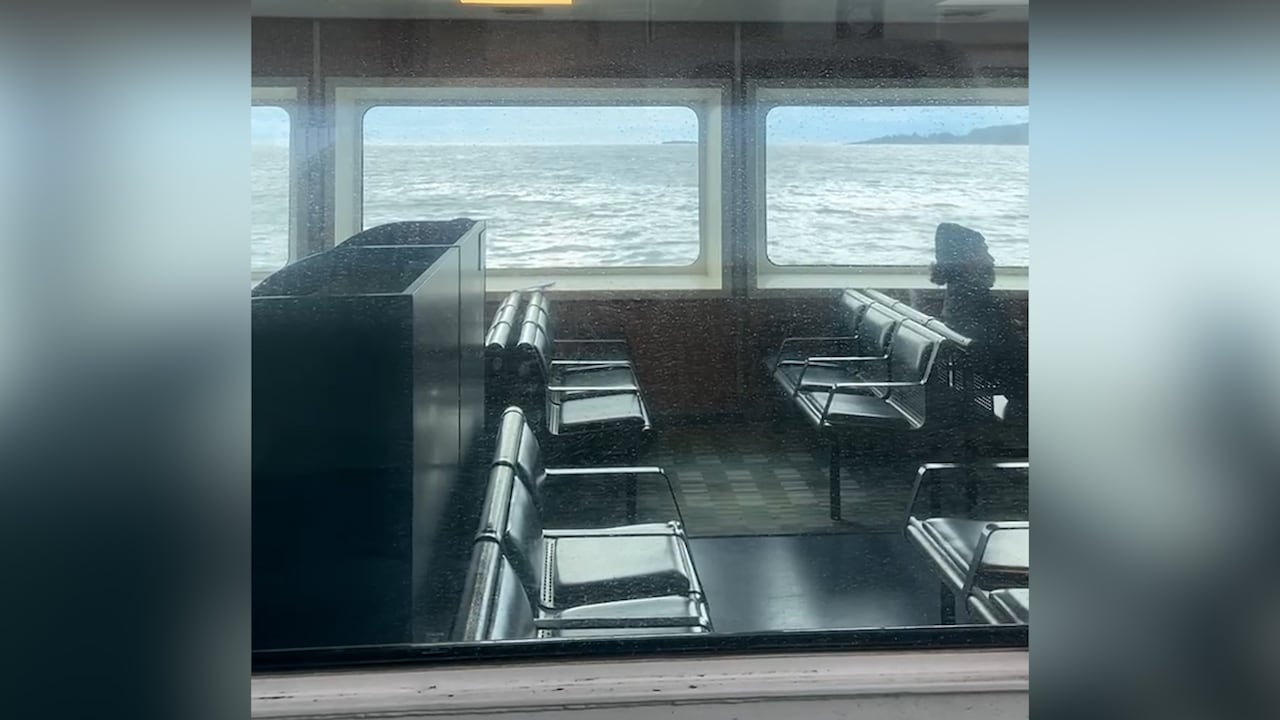 Ferry stuck in ocean 