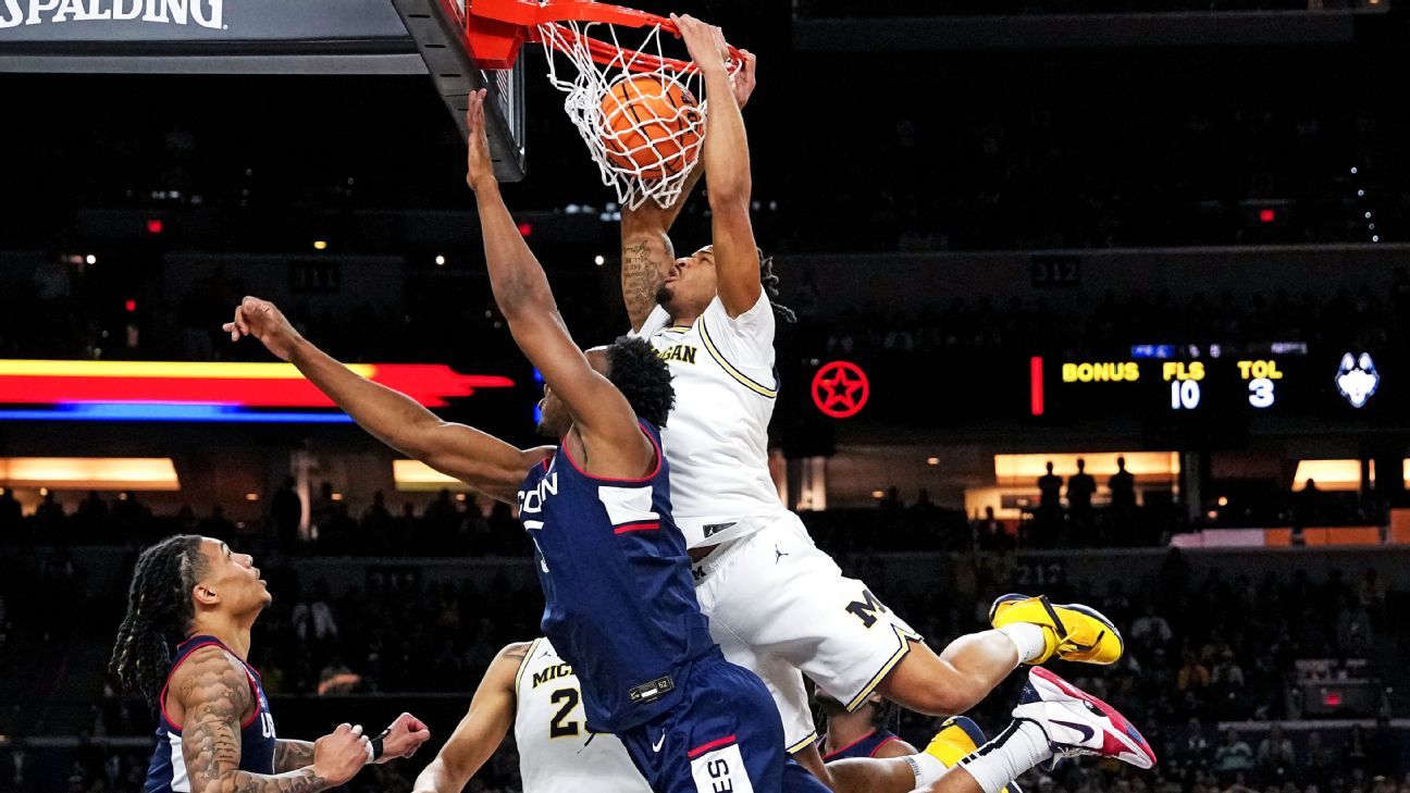 NCAA championship live tracker: Michigan vs. UConn updates