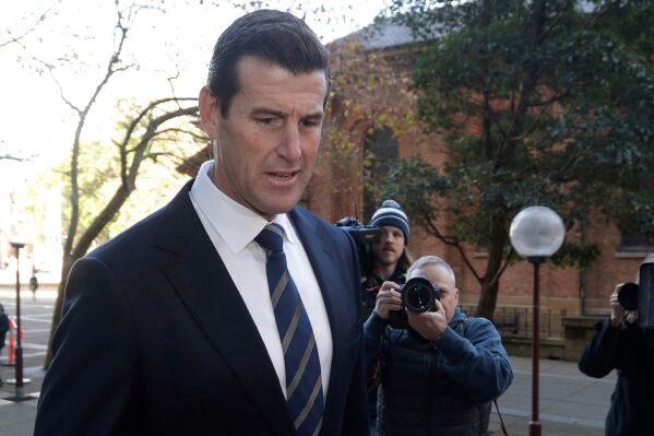 Ben Roberts-Smith arrives at the Federal Court in Sydney, Australia, on June 9, 2021. (AP Photo/Rick Rycroft, File)