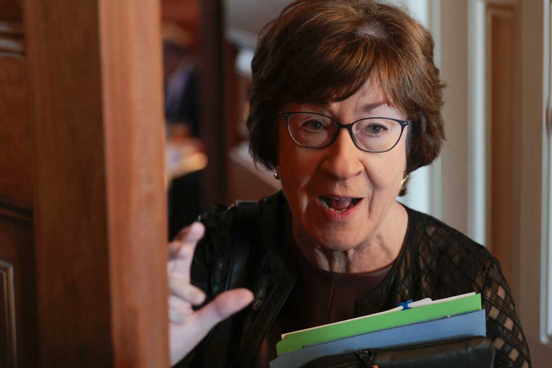 Sen. Susan Collins, R-Maine, arrives for Senate luncheons on February 25, 2026. Collins has said congressional authorization would be needed for boots on the ground in Iran.