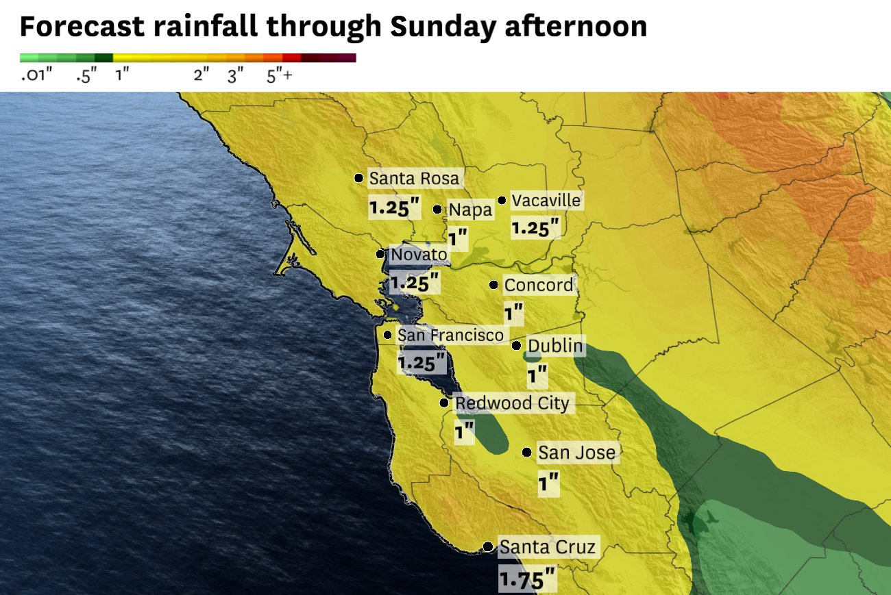 California storm to bring SF its rainiest weekend in over a year