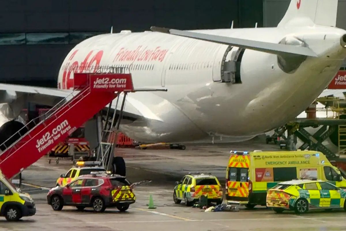 Paramedics were scrambled to the scene and surrounded the aircraft