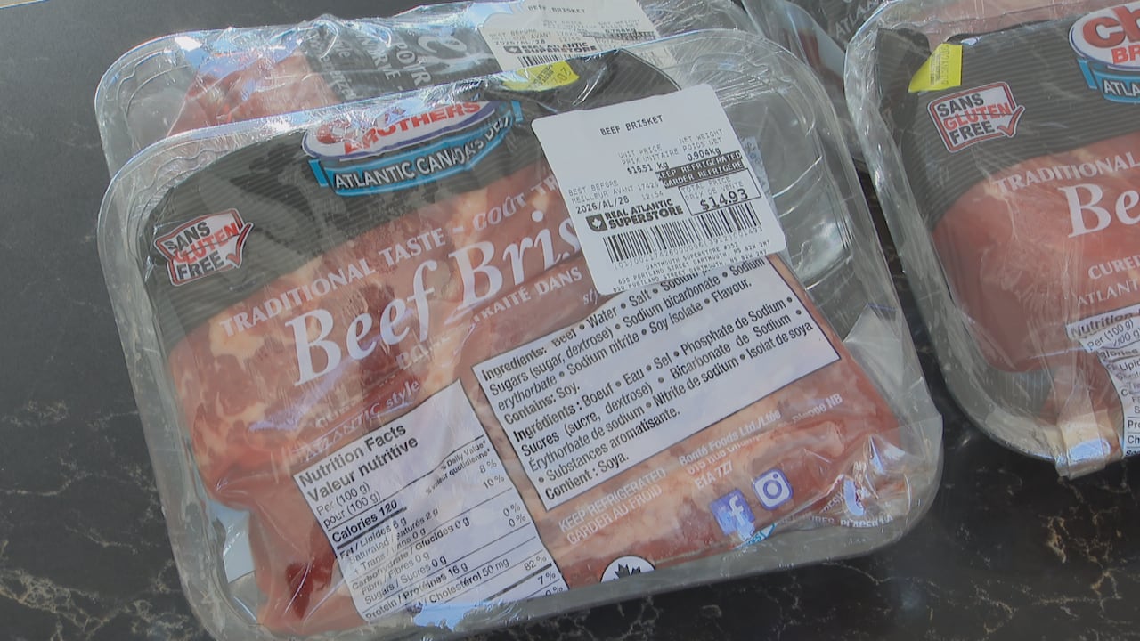Multiple beef briskets still in their Superstore packaging. 