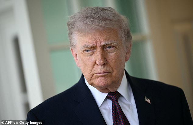 TOPSHOT - US President Donald Trump speaks to the press outside the Oval Office at the White House in Washington, DC, on April 13, 2026. Trump refused to apologize Monday for criticizing Pope Leo XIV, after the pontiff called for an end to violence in the Iran war. "There's nothing to apologize for. He's wrong," Trump told reporters, a day after a social media post and comments slamming the US-born pope. (Photo by Brendan SMIALOWSKI / AFP via Getty Images)