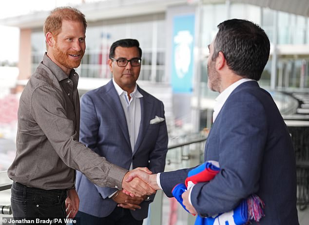 The Duke of Sussex meets Western Bulldogs representatives during a visit to Movember at the Western Bulldogs HQ at Mission Whitten Oval, in Footscray, Melbourne, on day two of the royal trip to Australia. Picture date: Wednesday April 15, 2026. PA Photo. Photo credit should read: Jonathan Brady/PA Wire