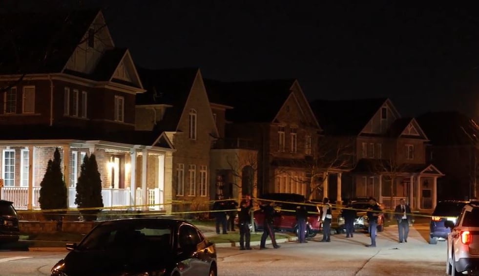 police outside a home at night