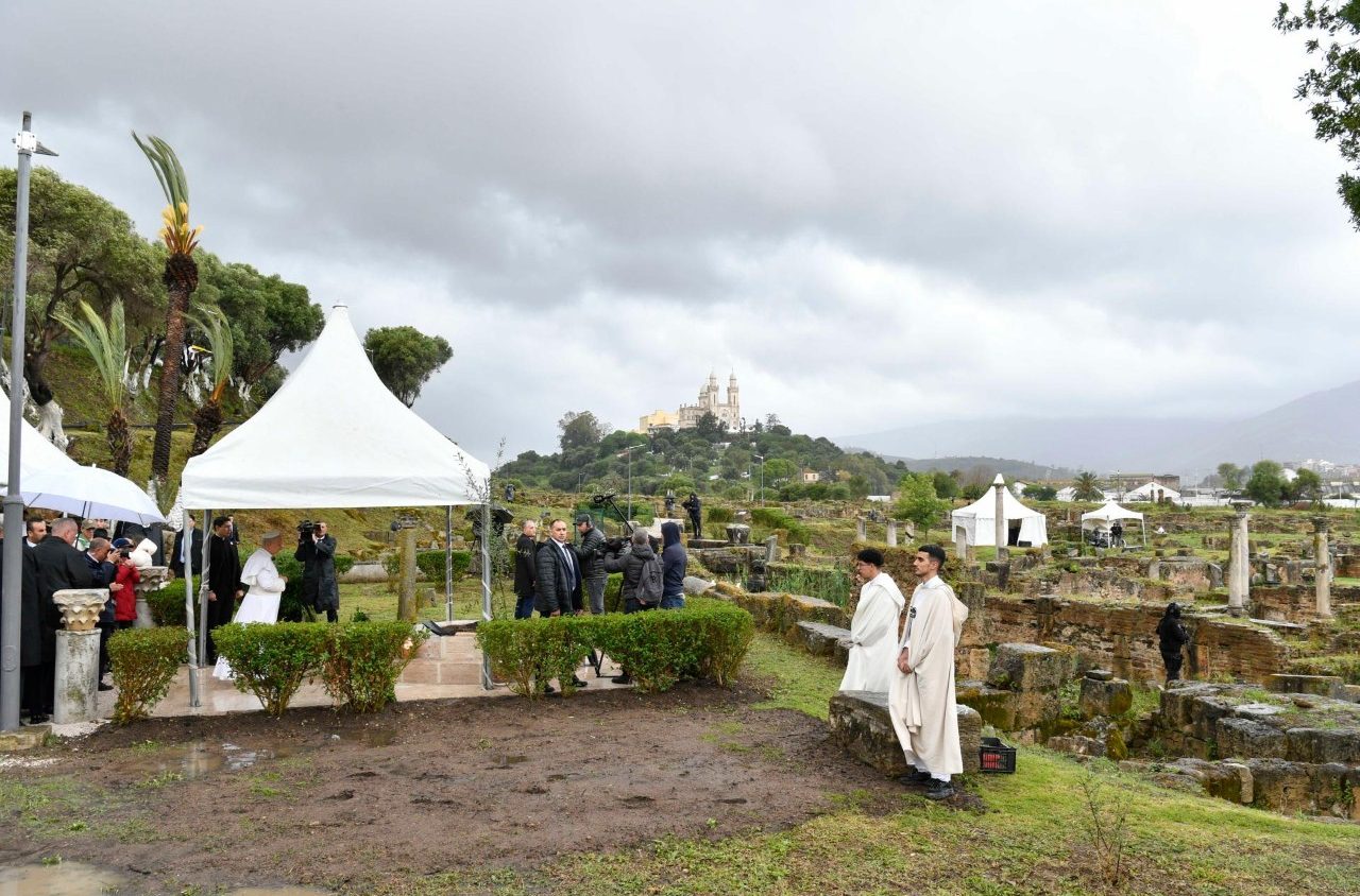 Pope Leo visits Hippo archeological site in Annaba, Algeria