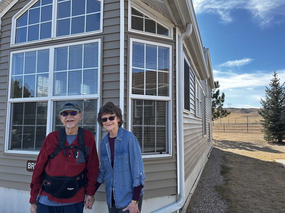 Jim and Carol Wright rented this small house near Rapid City, South Dakota, to live there on weekdays so Jim can get dialysis in town. They say they’ll eventually have to sell their house near Chadron, Nebraska, and move to a new city to be closer to care. (Arielle Zionts/KFF Health News)