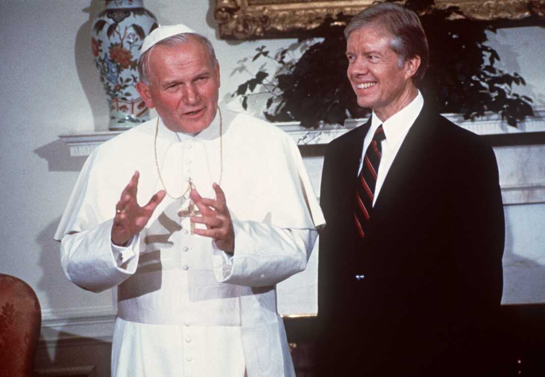 Pope John Paul II and President Jimmy Carter in October 1979.