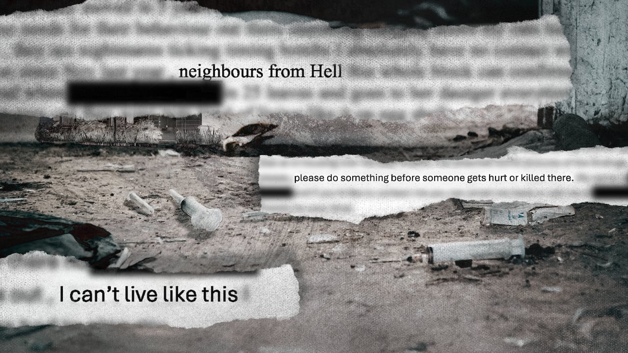 A graphic showing lines from emails, including: I can't live like this.