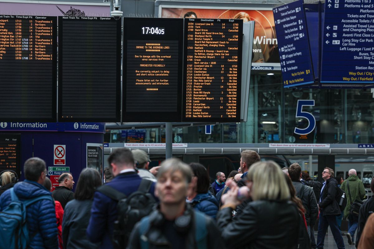 Departure boards were filled with last-minute cancellations
