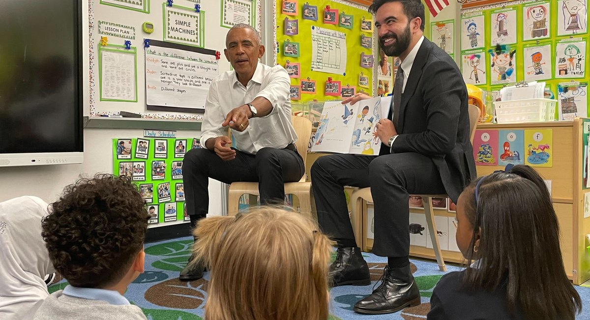 Mamdani and Obama make first joint appearance at Bronx child care center