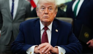 President Donald Trump listens in the Oval Office of the White House, Saturday, April 18, 2026, in Washington. (AP Photo/Julia Demaree Nikhinson)
