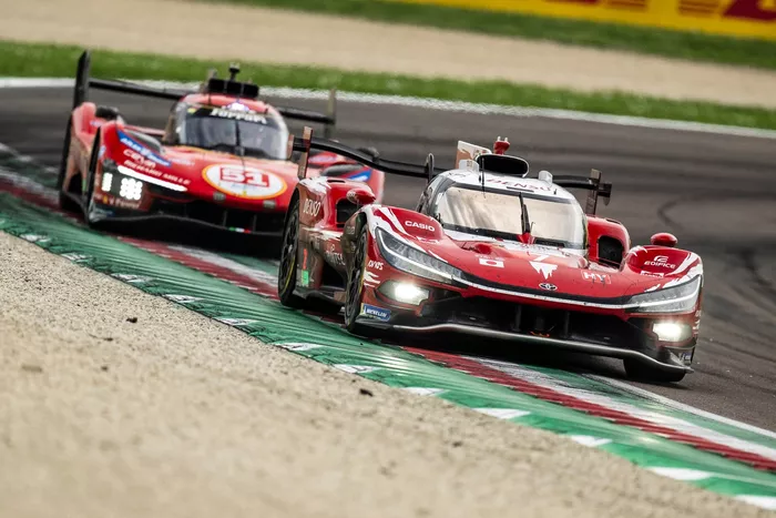 #7 Toyota Gazoo Racing Toyota TR010: Mike Conway, Kamui Kobayashi, Nyck De Vries; #51 Ferrari AF Corse Ferrari 499P: Alessandro Pier Guidi, James Calado, Antonio Giovinazzi