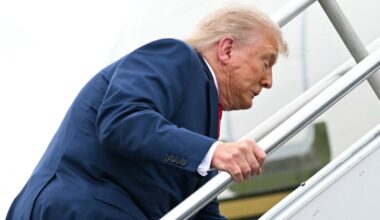 Trump Rants About Biden Falling Up Stairs