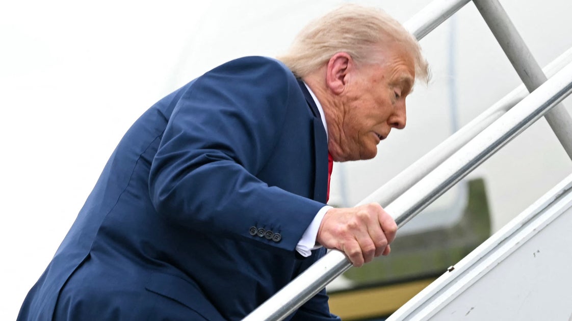 Trump Rants About Biden Falling Up Stairs