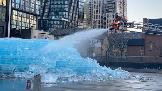 Toronto Fire hoses down massive ice blocks promoting Drake album, citing public safety concerns
